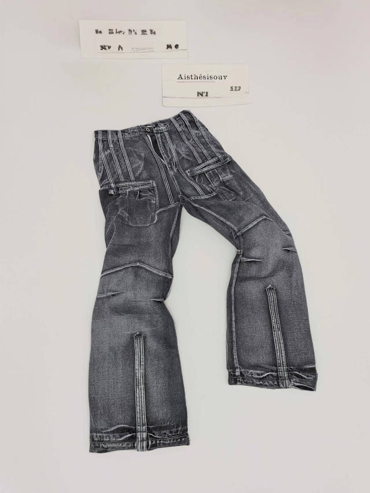 AIS washed DENIM [GREY]