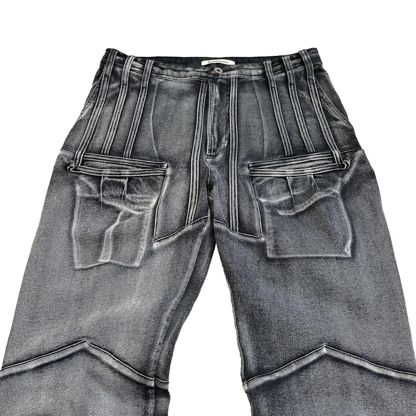 AIS washed DENIM [GREY]